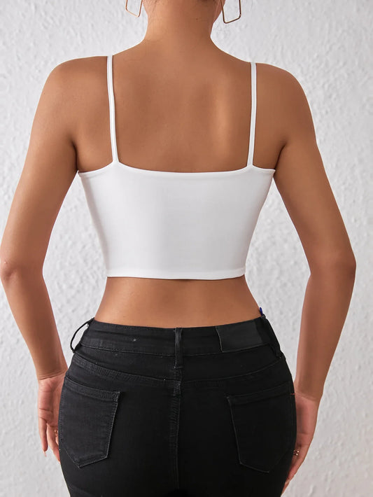 Women's Color Cami Crop Top Sleeveless Crop Top