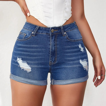 Summer Clothing High Waist Fringe Frayed Ripped Shorts