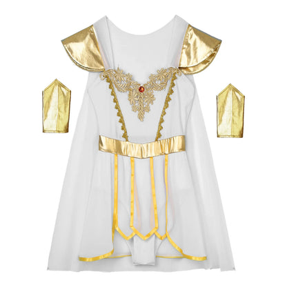 Ancient Greek Roman Goddess Empress Cosplay Cape Leotard Toga Halloween Costume