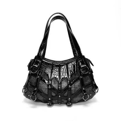 Y2K High Capacity Gothic Chic Popular Rivet Cool Punk Crossbody Bag