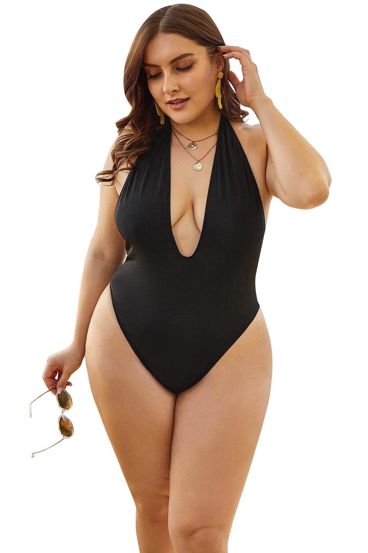 FashionSierra - 2024 Sexy Fat-Friendly Stylish Black Plus Size Swimsuits