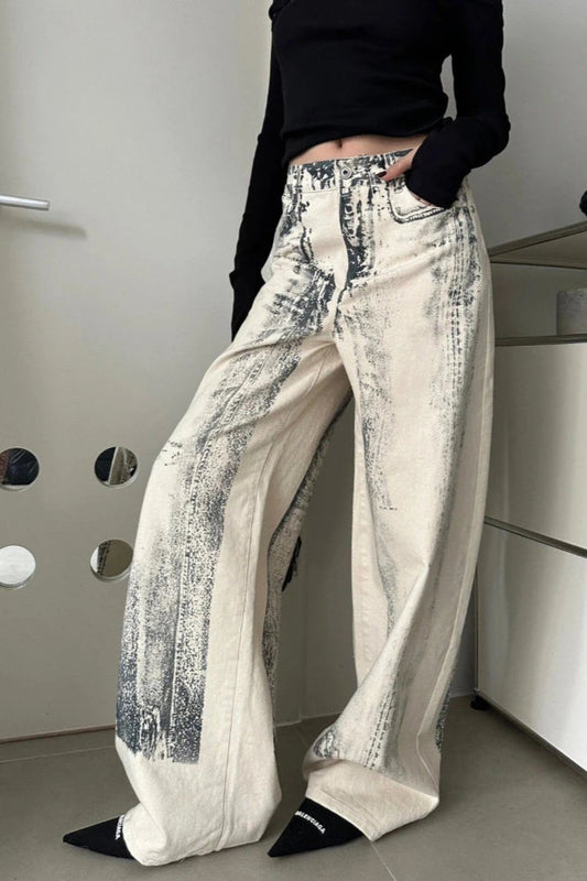 Vintage Straight Tie Dye Jeans