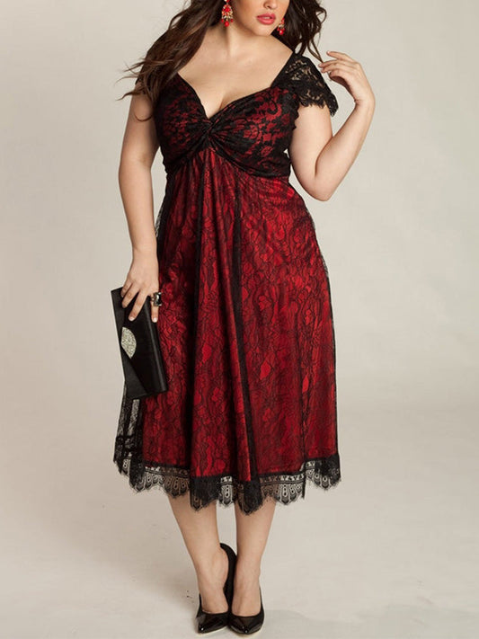 Lace Charming Mini Dress Wine Red / L Dresses