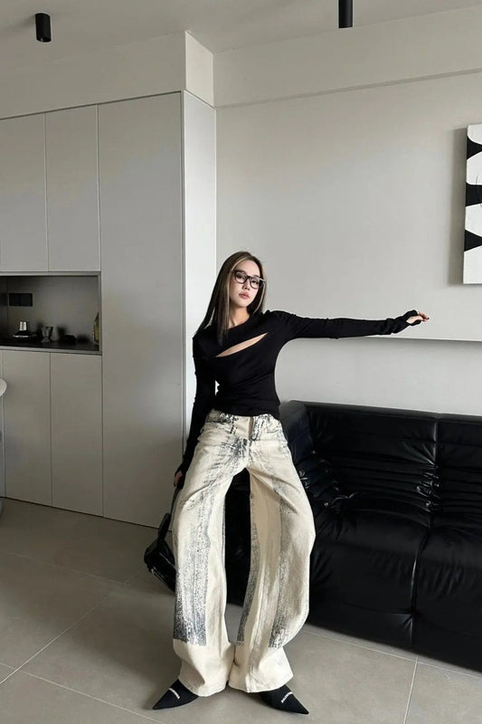 Vintage Straight Tie Dye Jeans