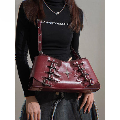 Y2K Spicy Girls Harajuku Gothic High Street Red Punk Crossbody Shoulder Bag