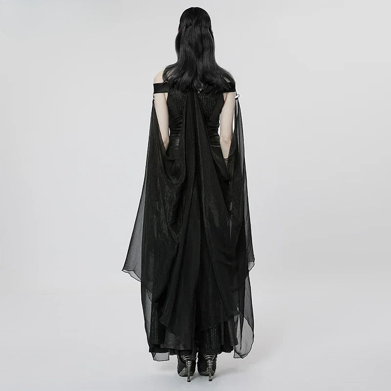 Women's Gothic Textured Chiffon Fairy Dress