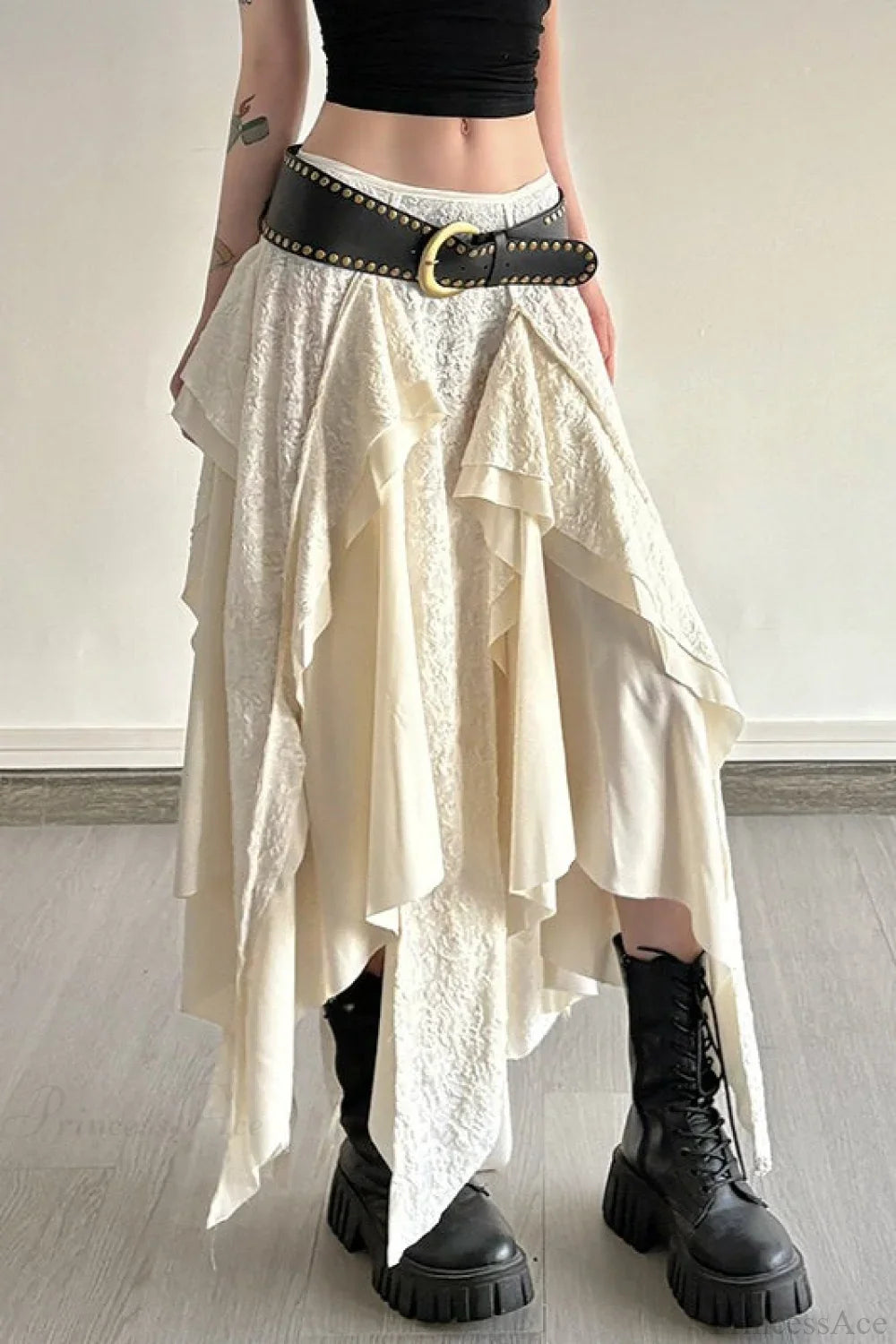 Asymmetrical Lace Bodycon Maxi Skirt