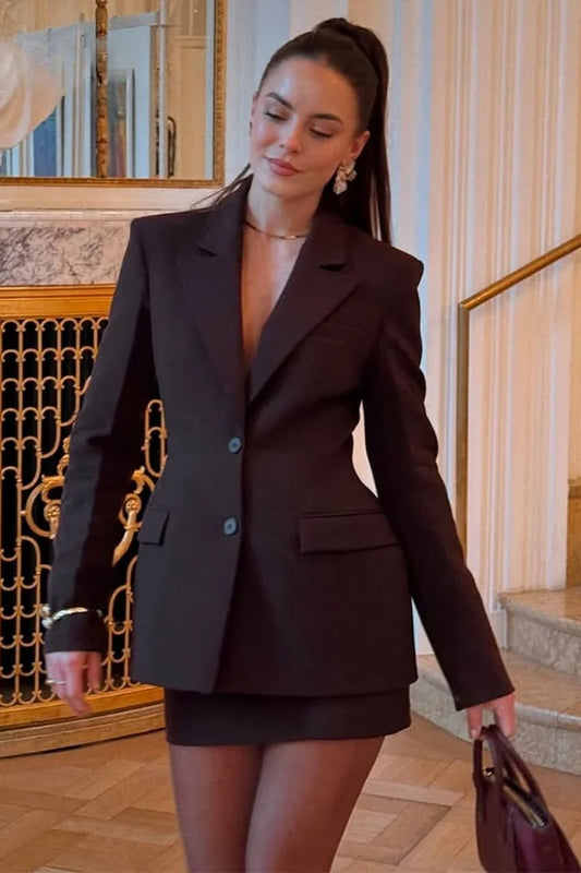 Elegant Chic Shrug Pocket Blazer