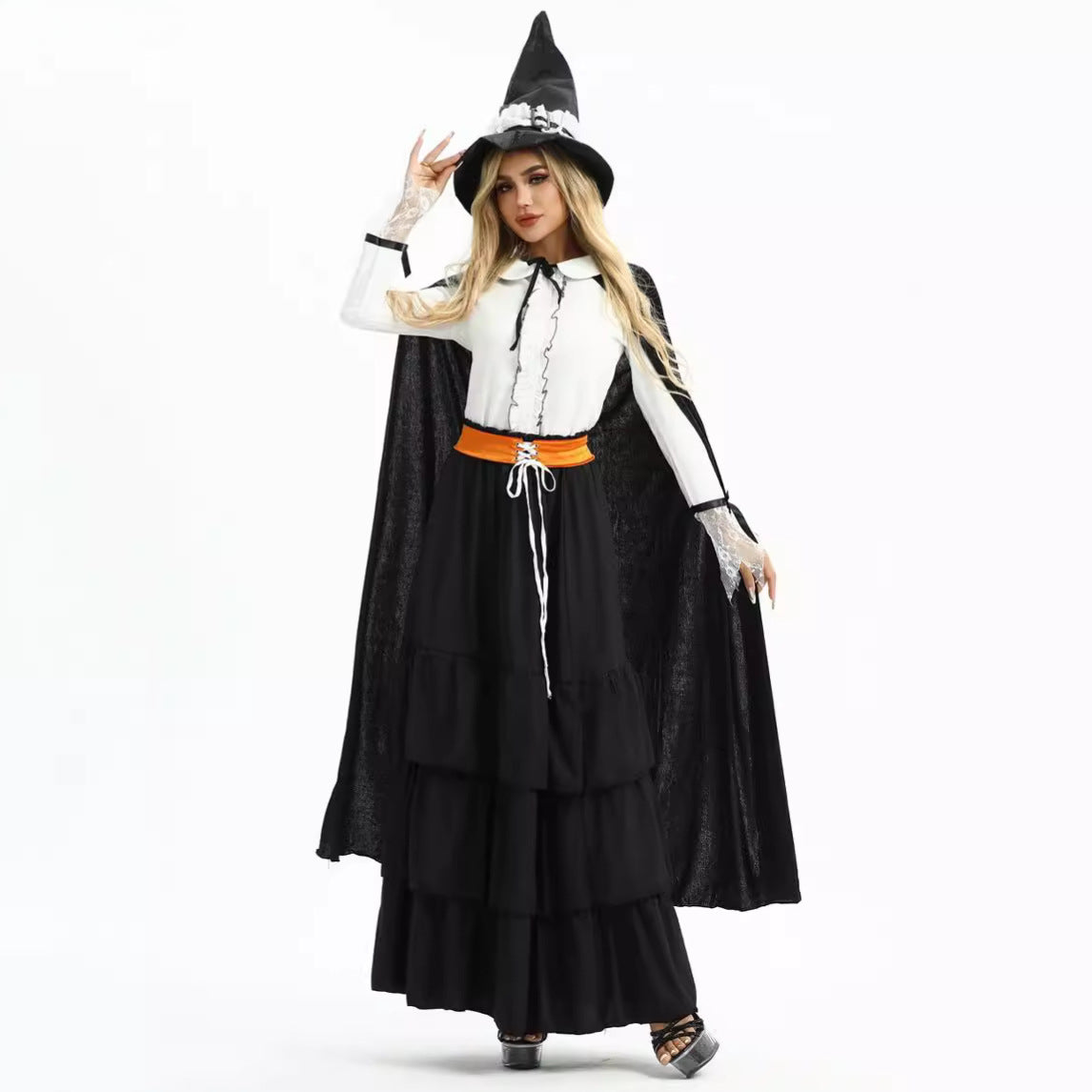 Halloween Wizard Sexy Witch Magic Long Skirt Festival Dress Carnival Costume