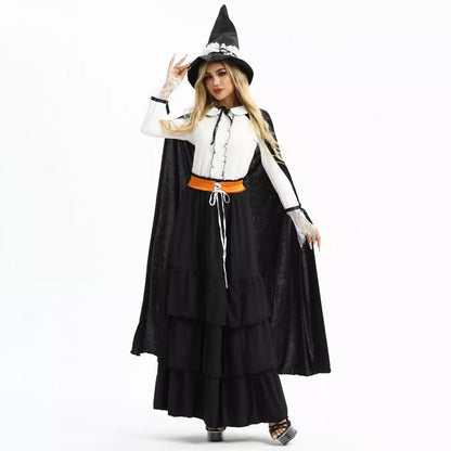 Halloween Wizard Sexy Witch Magic Long Skirt Festival Dress Carnival Costume