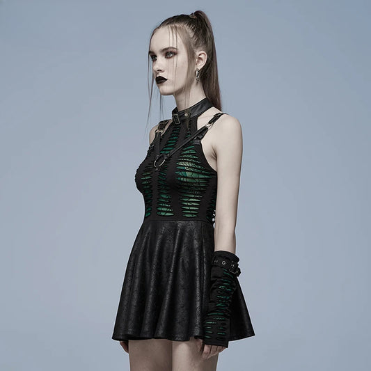 Gothic Sexy Cut  Punk Spliced Dress