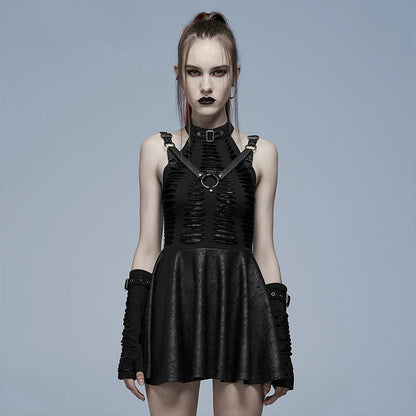 Gothic Sexy Cut  Punk Spliced Dress