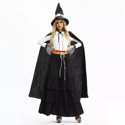 Halloween Wizard Sexy Witch Magic Long Skirt Festival Dress Carnival Costume