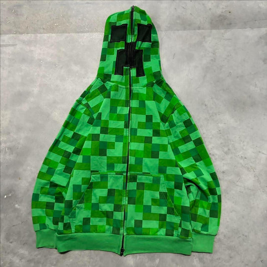 Graphic Zip Up Oversized Hoodie