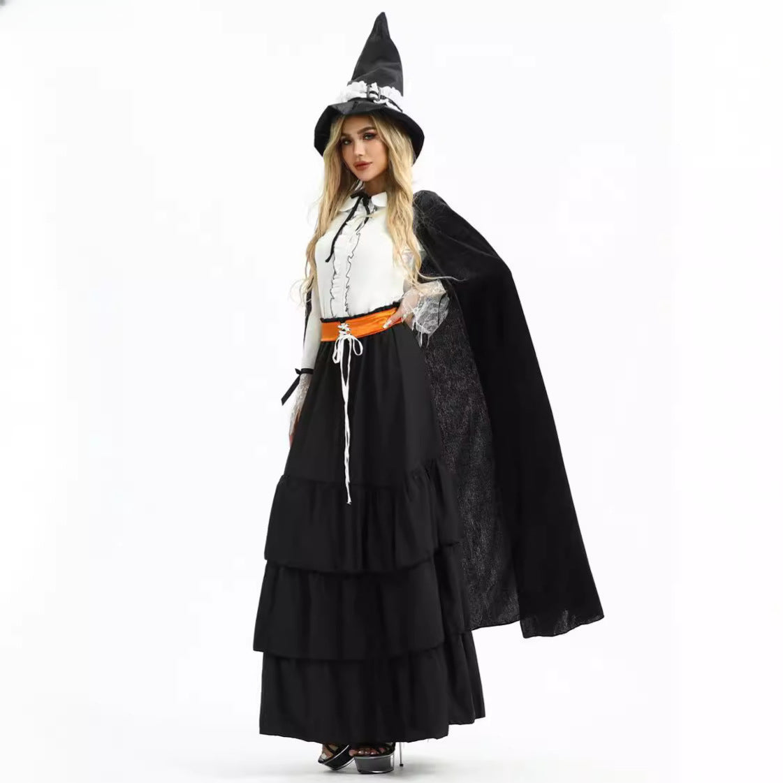 Halloween Wizard Sexy Witch Magic Long Skirt Festival Dress Carnival Costume