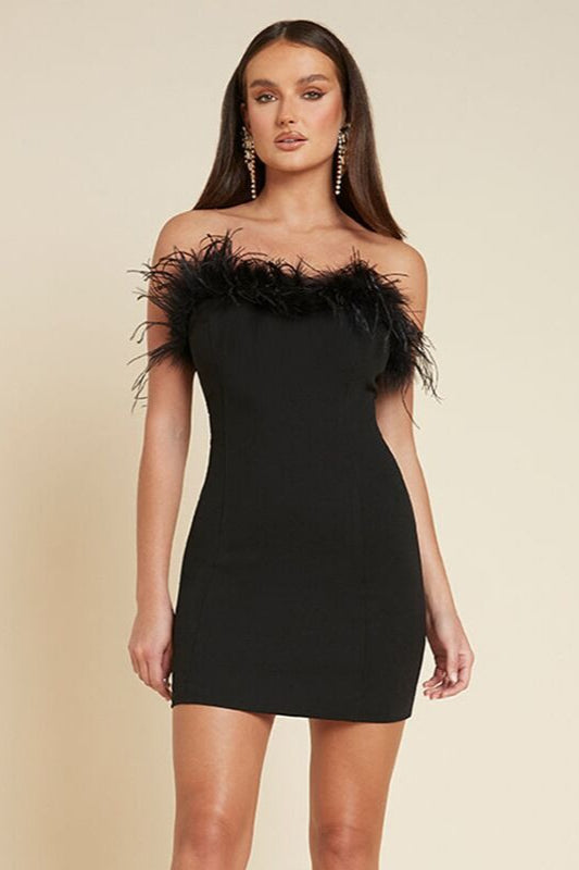 Backless Frayed Bodycon Party Dress