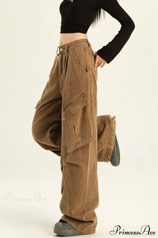 Denim Loose Wide Leg Flattering Cargo Pants