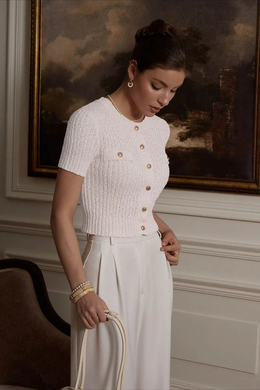 Single-Breasted Knitted Office Cardigan