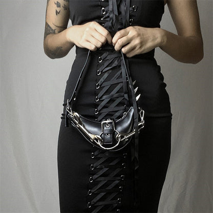 Punk Rivets Gothic Rock Metal Buckles Sparks Crossbody Shoulder Bag