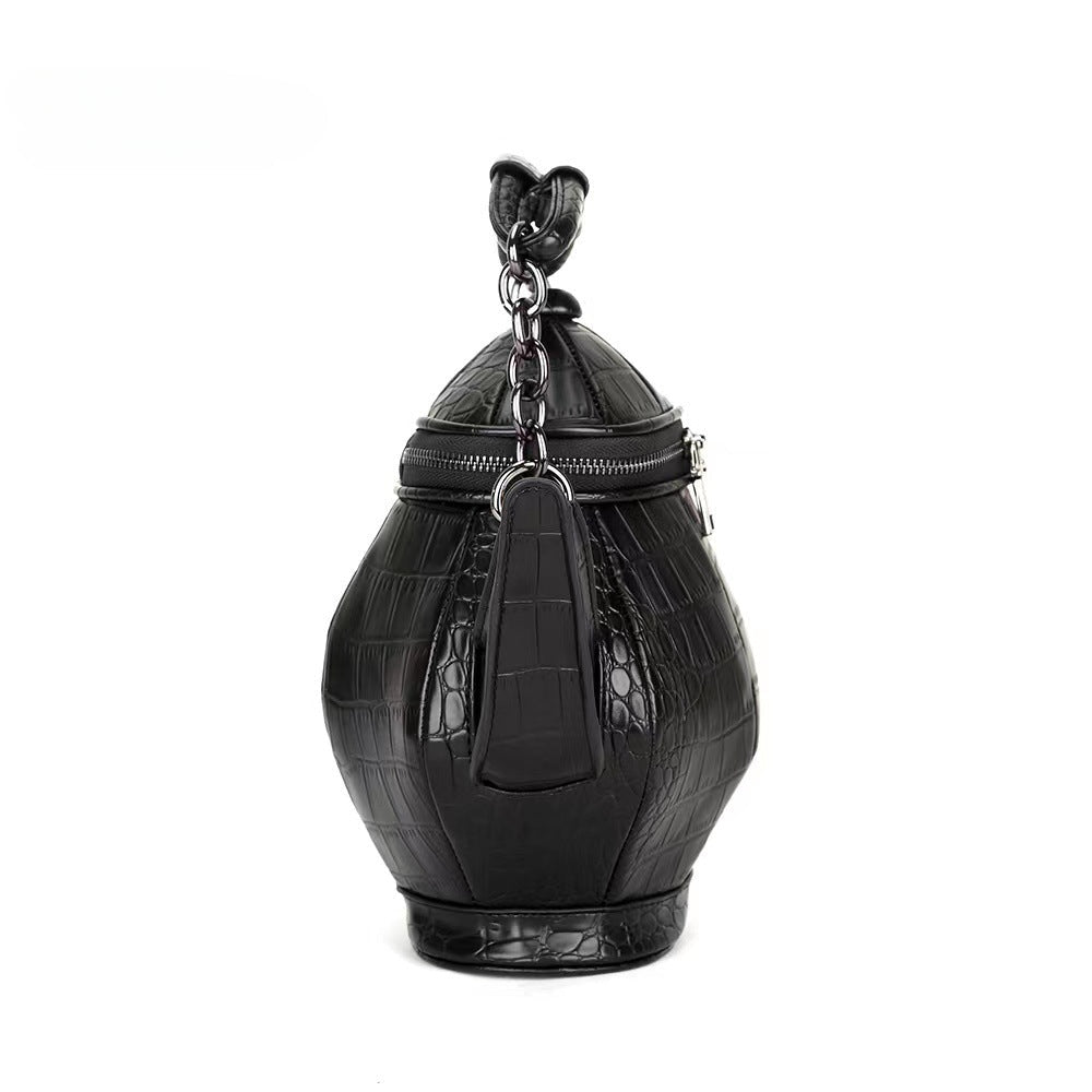 Fashion Funny Teapot Shaped Stone Pattern Leather Gothic Personalized Bag