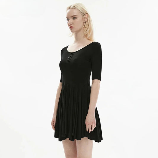 Women's Round Neck Rivets  Knitted Simple Dress