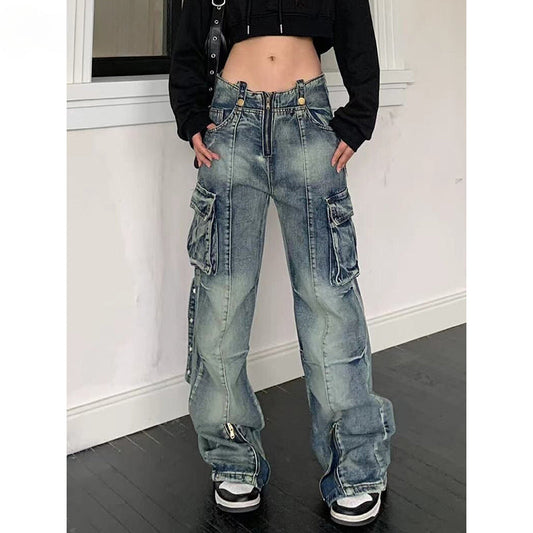 Zipper Slit Wide Leg Halloween Pants