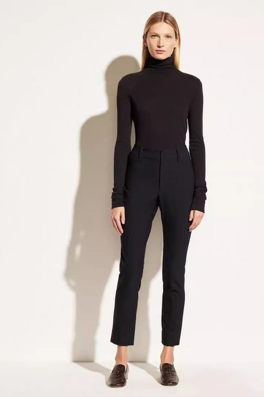 Cropped Straight High Waist Stretch Minimalist Pants