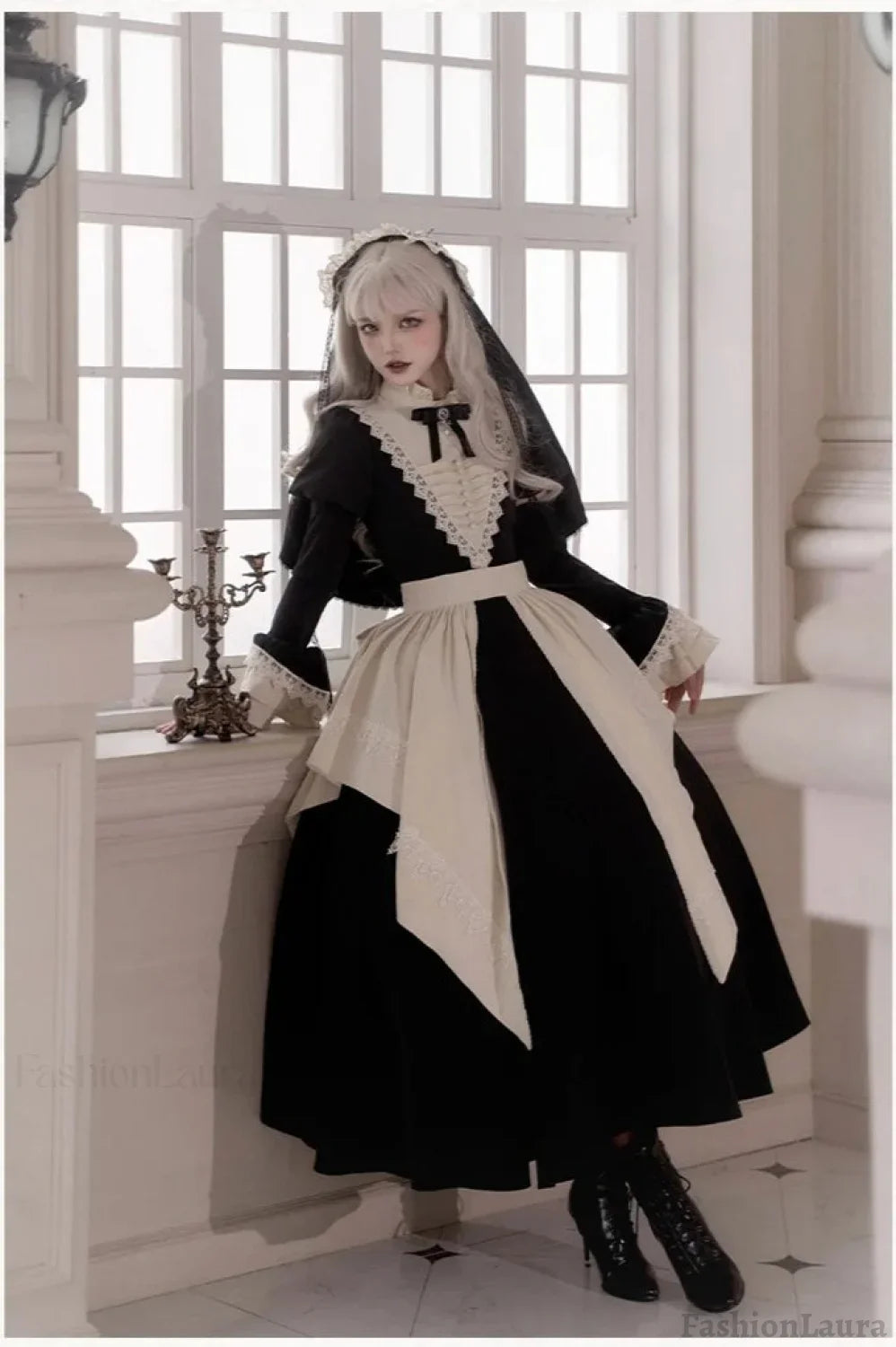 Gothic Nun Lolita Dress Costume Black / S Halloween costumes