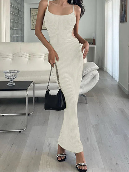 FashionSierra - Skinny Bodycon Side Cut Out Spaghetti Strap Party Summer Maxi Dress