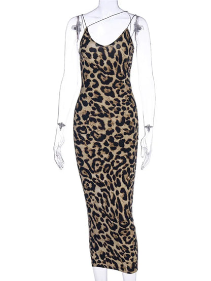 FashionSierra - Leopard Snake Ladies Occasion Evening Sundress Midi Dress