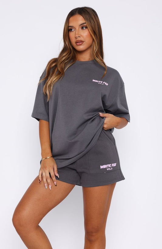 Offstage Back Graphic Oversized Tee Volcanic