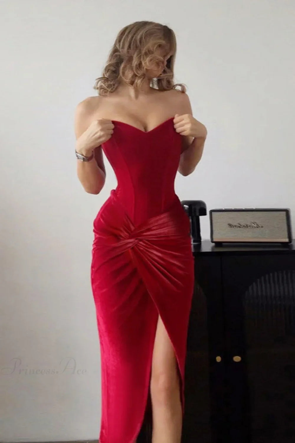 Lace Ruffled Halter Party Dress