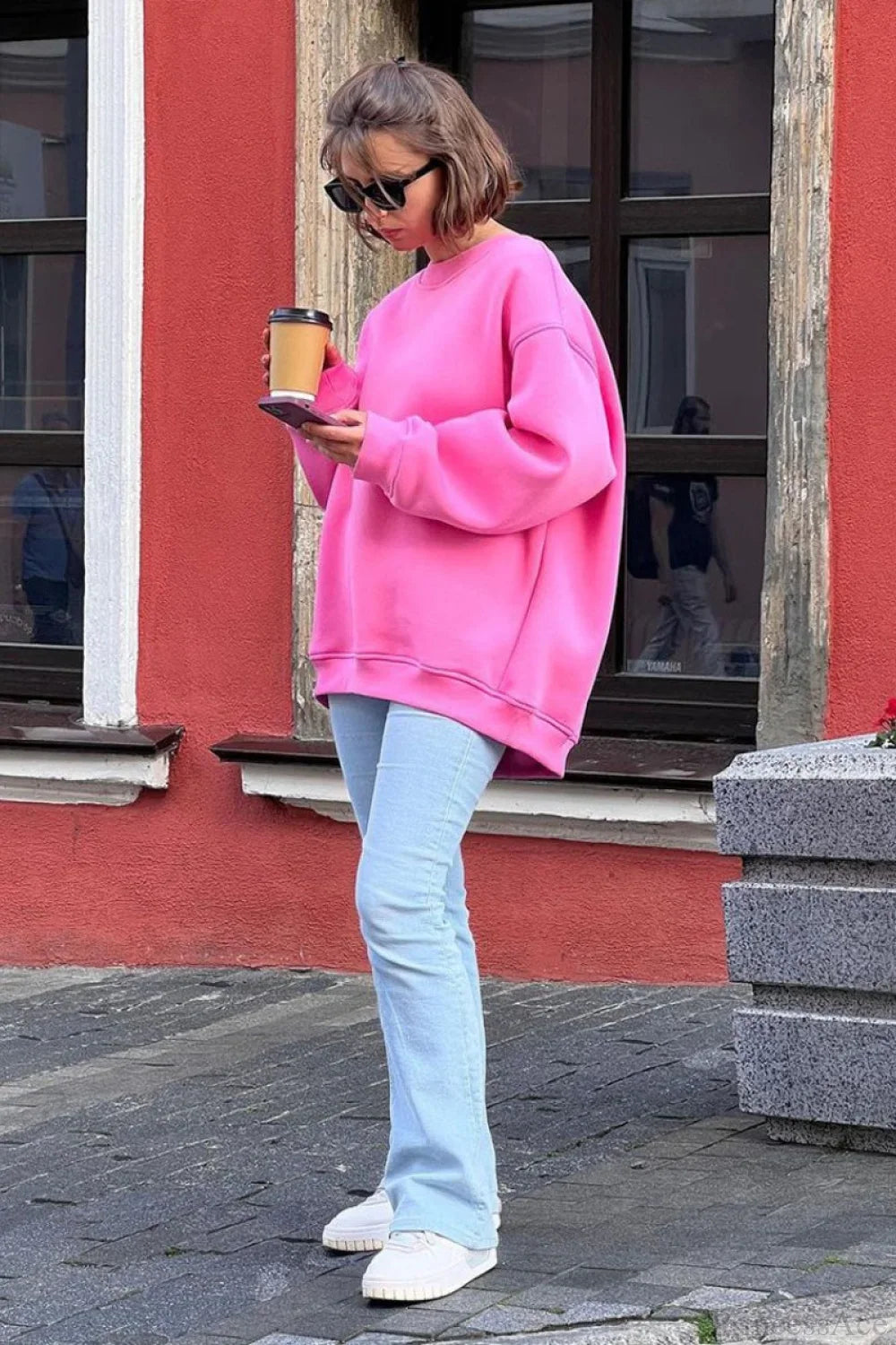 Minimalist Solid Crew Neck Oversize Sweatshirts