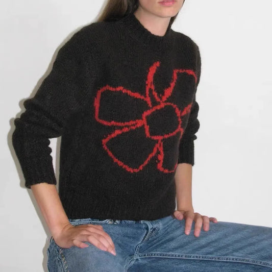 Paloma Wool Spanish Wool Blend Knit Crocheted Floral Pattern Sweater