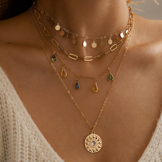 Constantina Boho Necklaces - Layered Colorful Teardrop