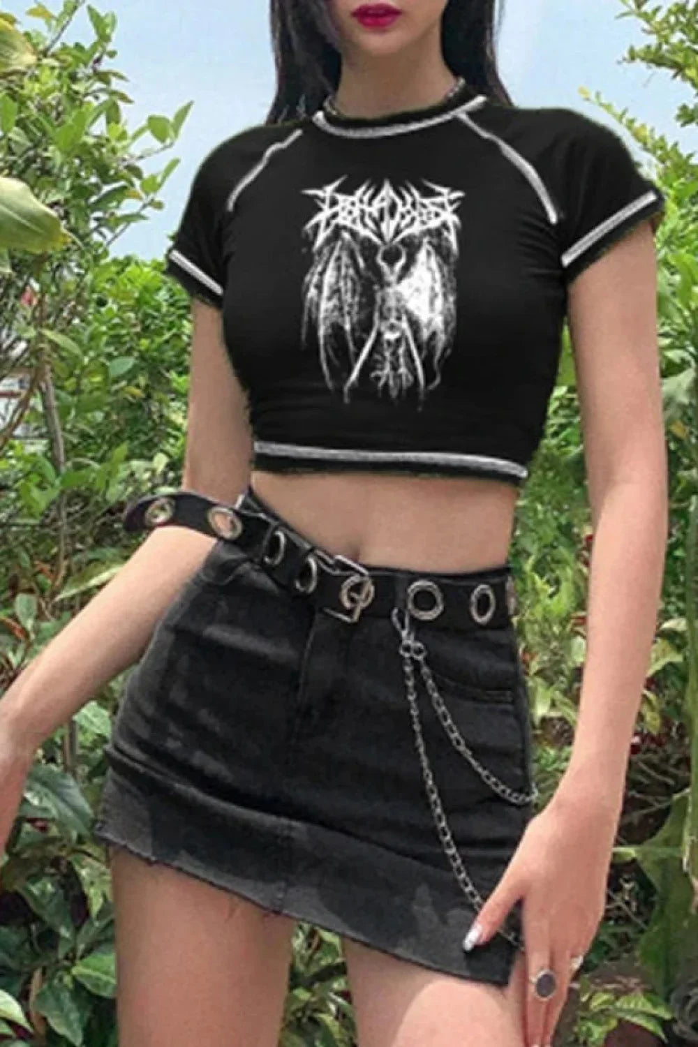 Punk Demon Graphic T-Shirt Black / S