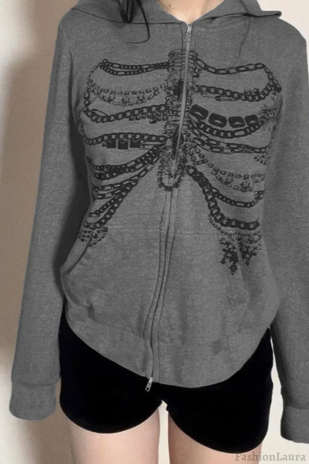 Street Style Chain Skeleton Hoodie