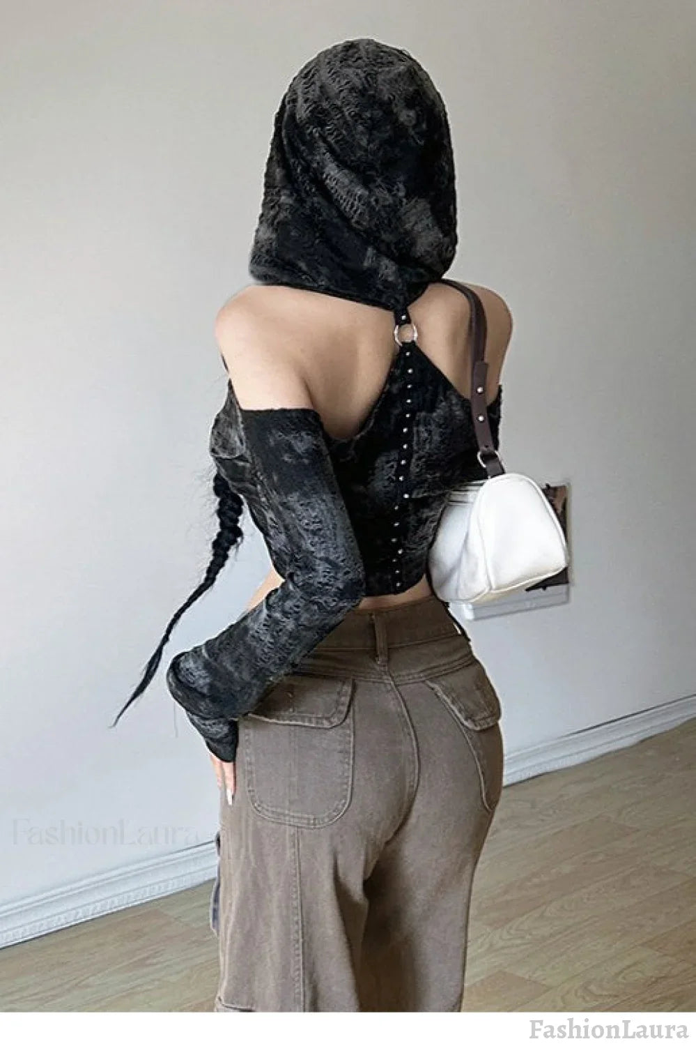Wasteland Style Distressed Shoulder Hoodie