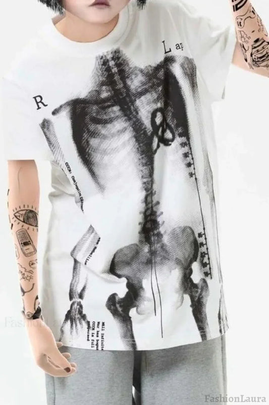 X-Ray Bone Graphic T-Shirt White / M