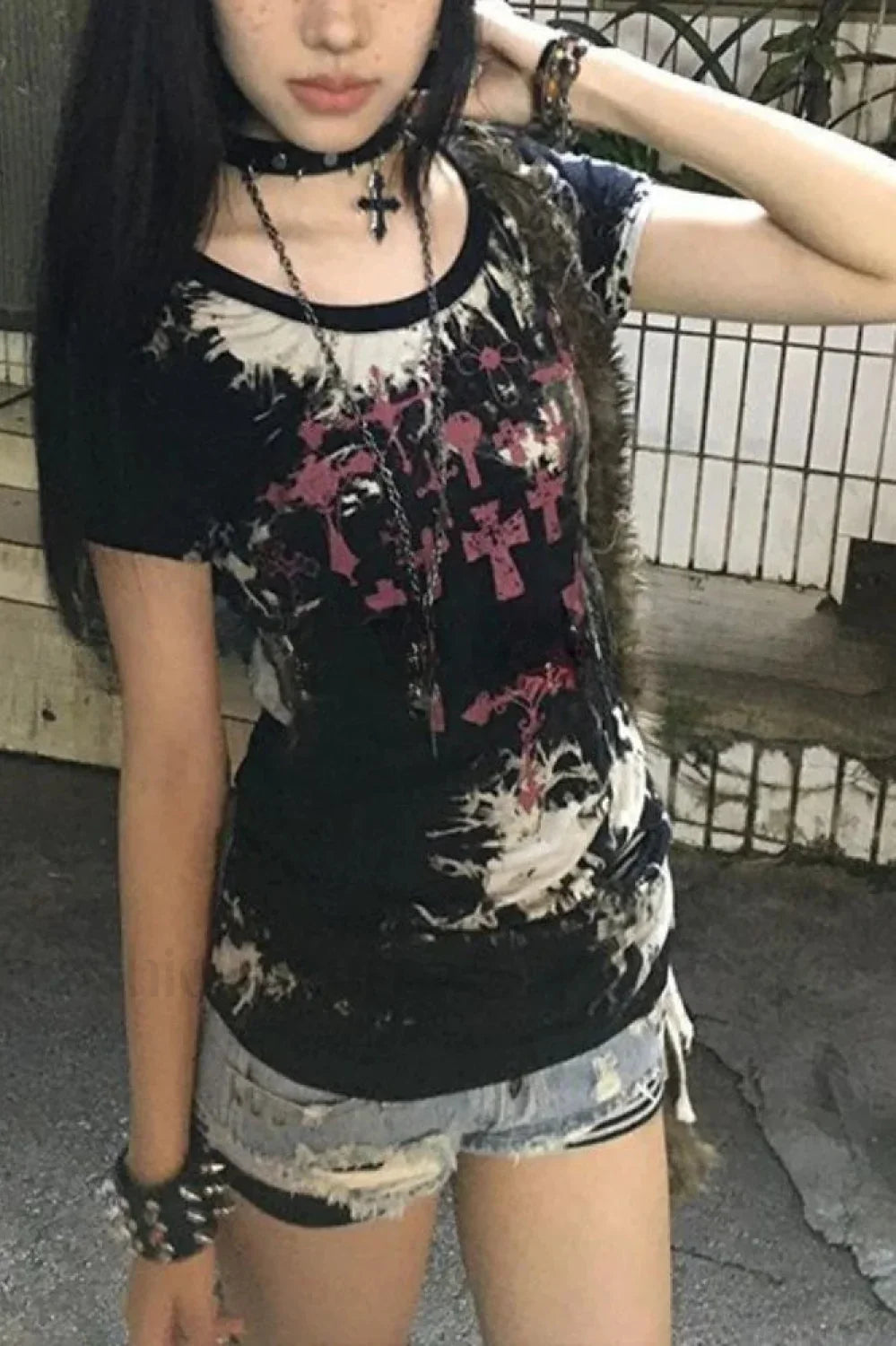 Y2K Print Crop T-Shirt