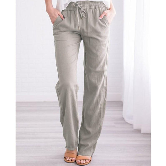Women's Elastic Mid Waist Pants