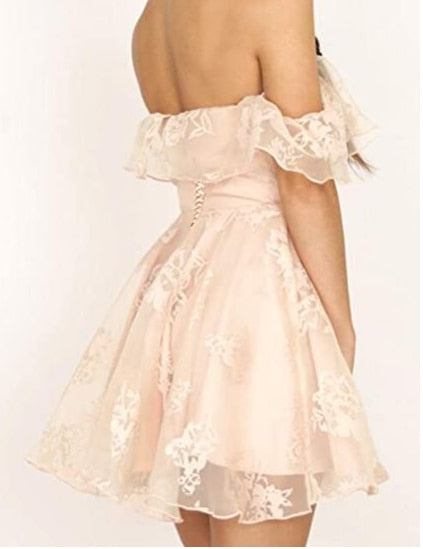 2023 Sweetheart Pink Black Mini A Line Prom Dresses