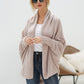 Solid Batwing Sleeve Loose-fitting Long Knitted Cardigan Sweater