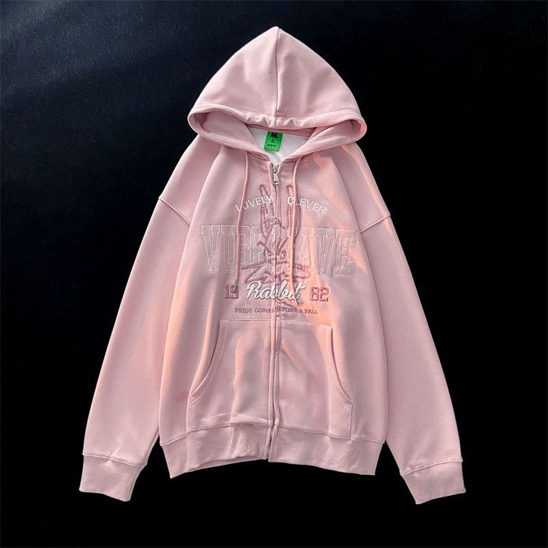 Loose Letter Embroidery Hooded Sweater