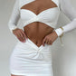 Long Sleeve Sexy Cut Out Skirts 2 Piece Sets