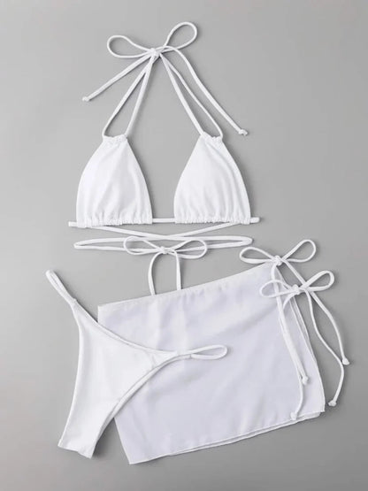 FashionSierra - 2024 Triangle Thong Bikini With Skirt Bathing Bikini Sets