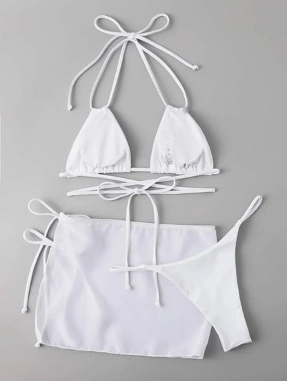 FashionSierra - 2024 Triangle Thong Bikini With Skirt Bathing Bikini Sets