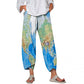 Capri Dandelion Pants for Summer Beach Elastic Waist Cropped Pants