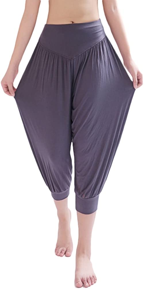 AvaCostume Modal Cotton Soft Yoga Sports Dance Harem Capri Pants