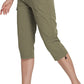 Hiking Cargo Capri Pants with Zipper Pockets Casual Lightweight Quick Dry Water Resistant